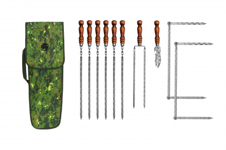 Набор шампуров в чехле "Охотничий"